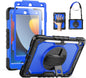 for Ipad 9Th/8Th/7Th Generation Case 10.2" 2021-2019, Full-Body Shockproof Heavy Duty Protective Case with Screen Protector, Rotating Stand/Handle/Shoulder Strap for Ipad 10.2, Black/Blue